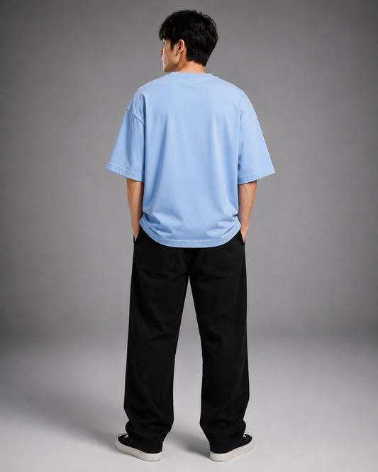 Corporate Majdoor Premium Oversized T-Shirt β Sky Blue