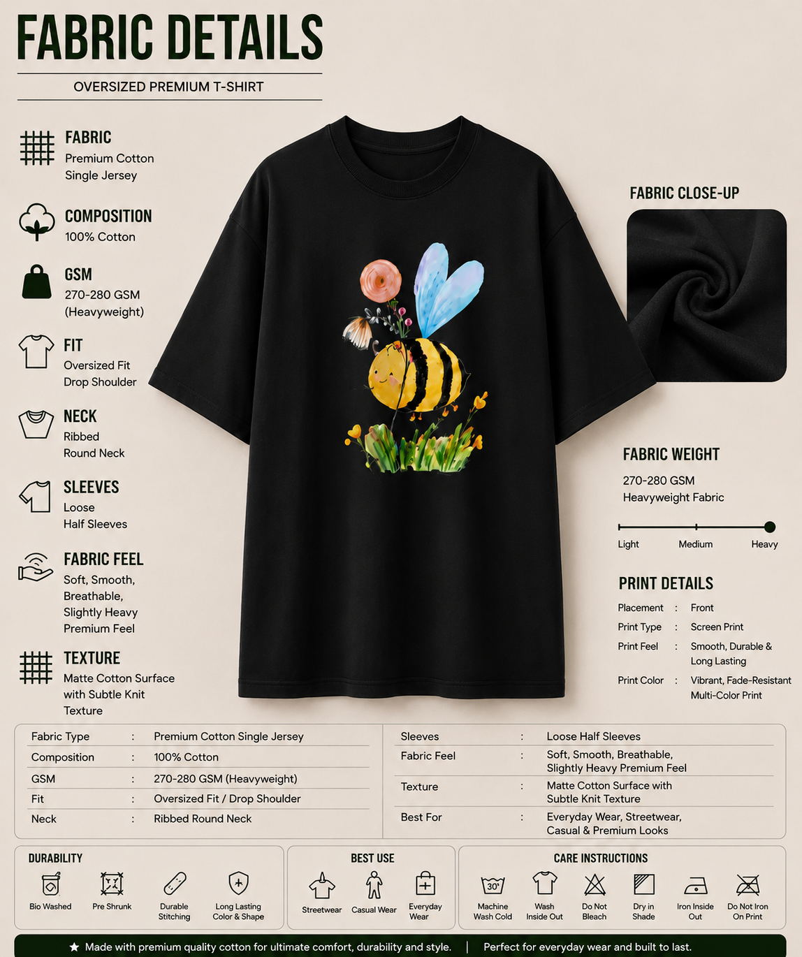 Black Cyberpunk Bee T Shirt