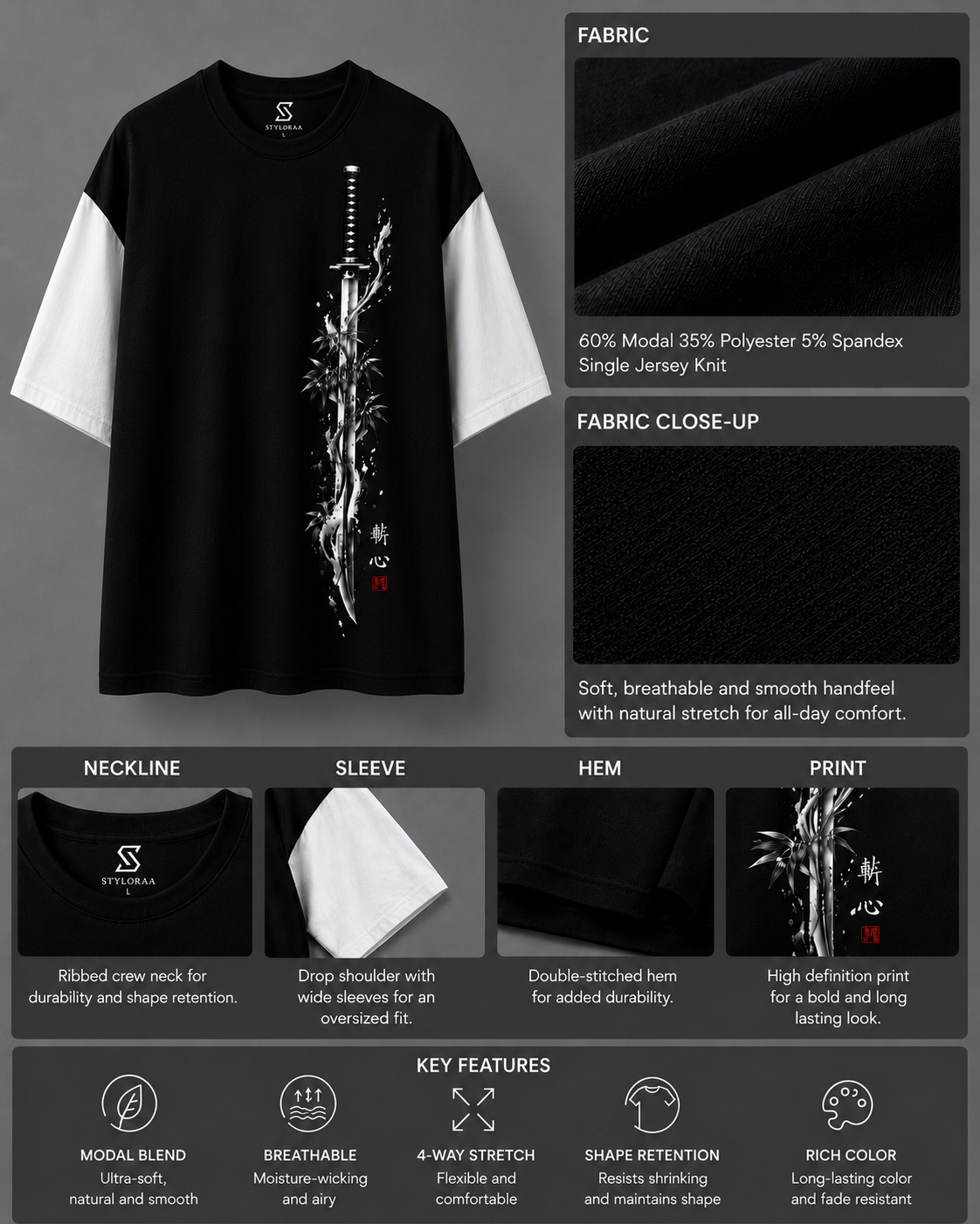 Samurai Blade Oversized T-Shirt