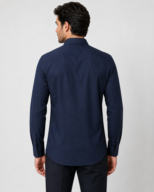 Premium Navy Cotton Shirt