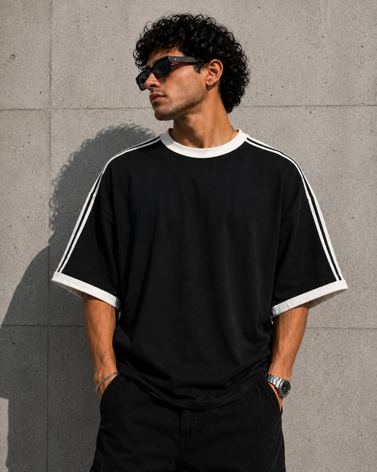 Styloora Shadow Stripe Oversized T-Shirt