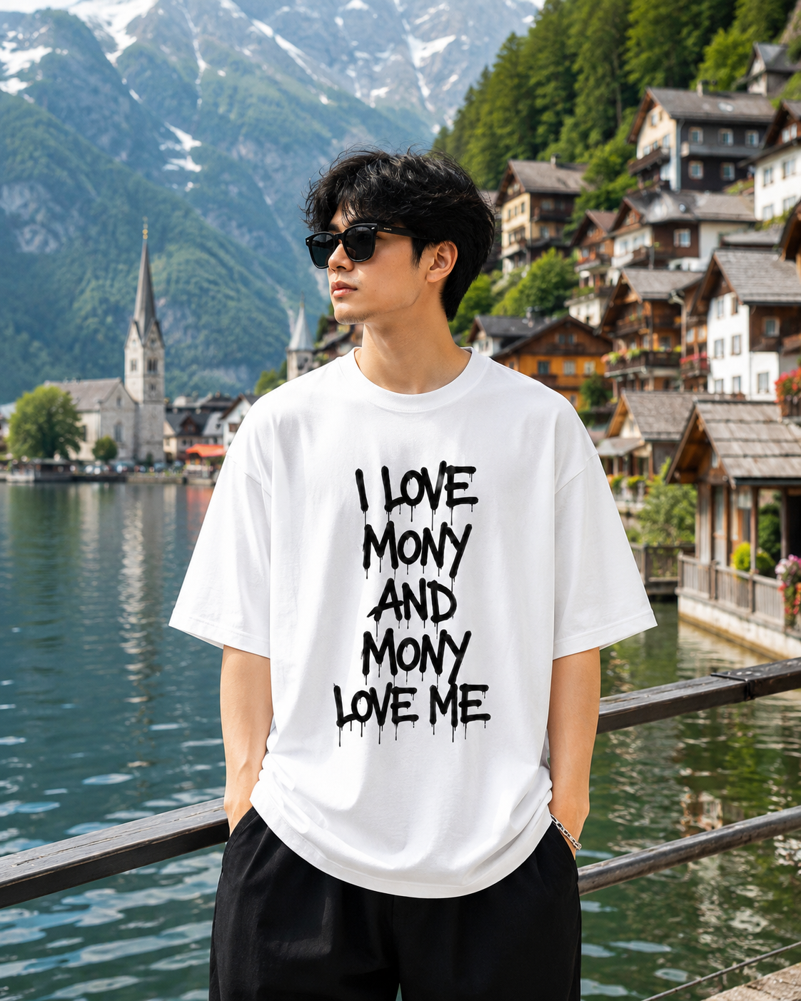I Love Money and Money Love Me" Premium Oversized T-Shirt