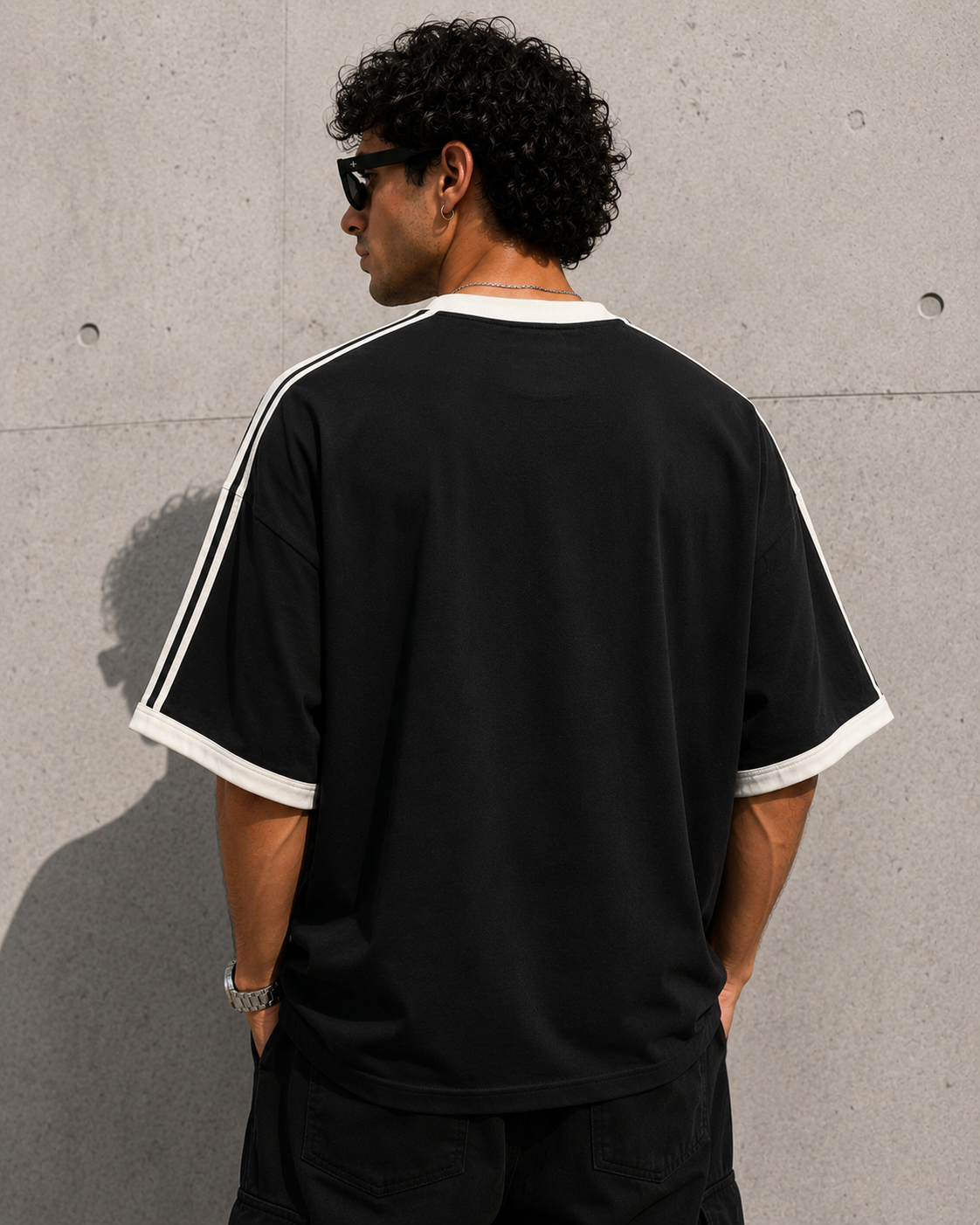 Styloora Shadow Stripe Oversized T-Shirt