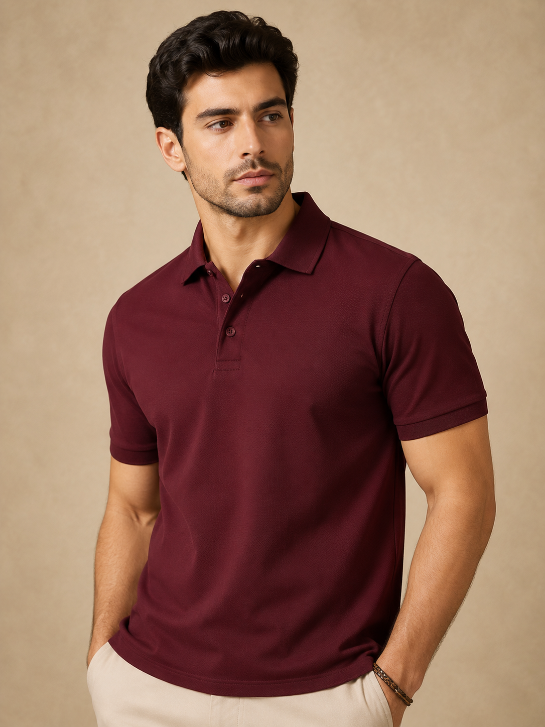 Maroon Smart Casual Polo T-Shirt