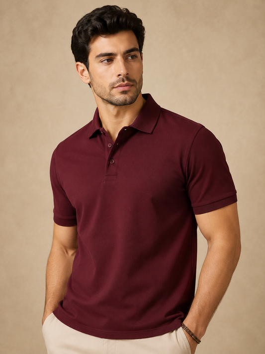 Maroon Smart Casual Polo T-Shirt