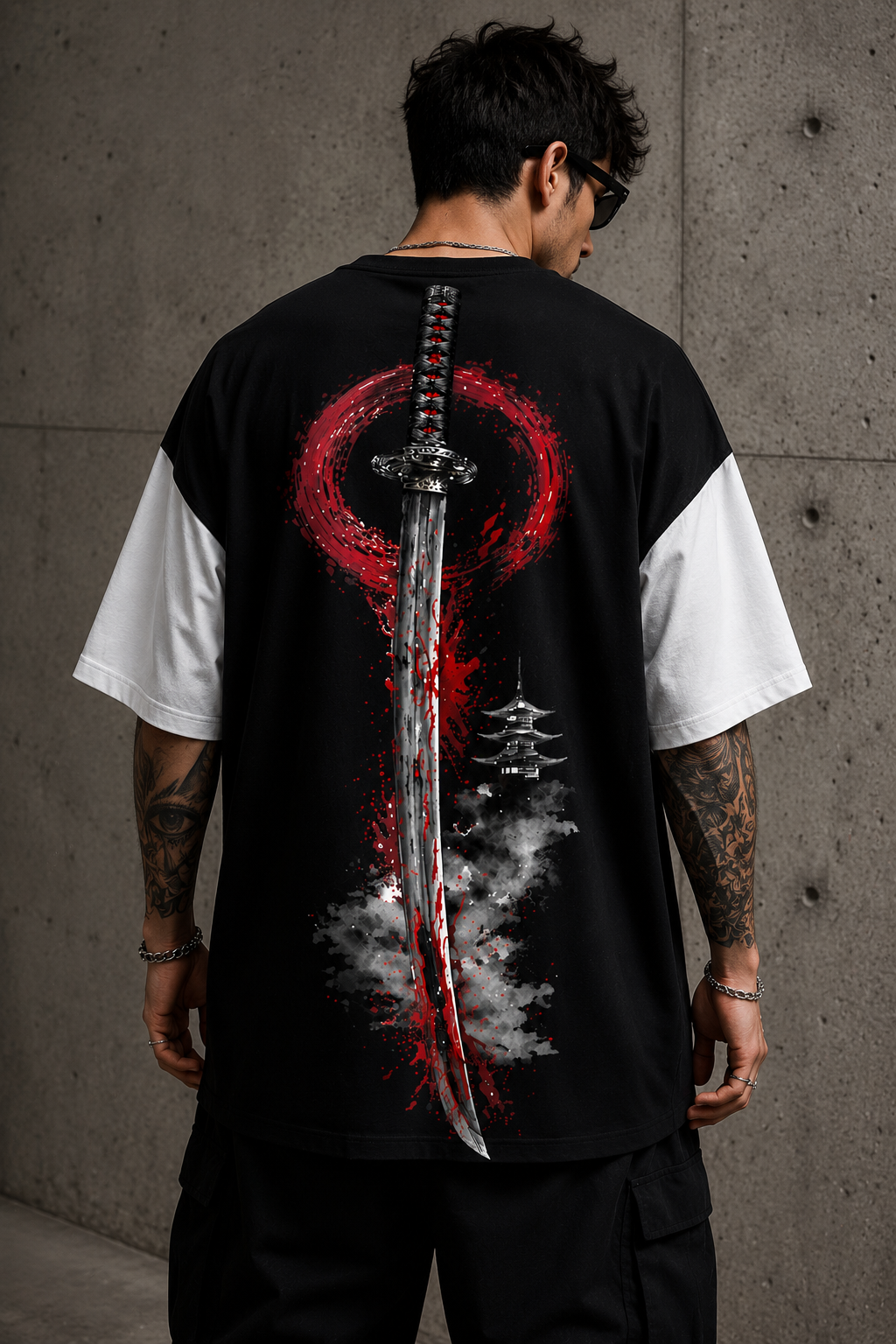 Crimson Katana Oversized T-Shirt