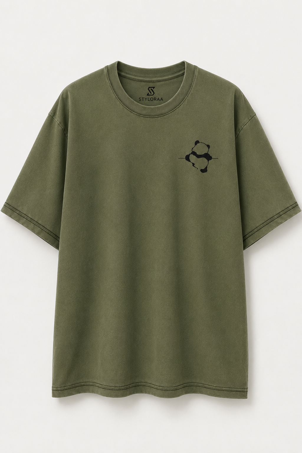 Olive Panda Graphic T-Shirt
