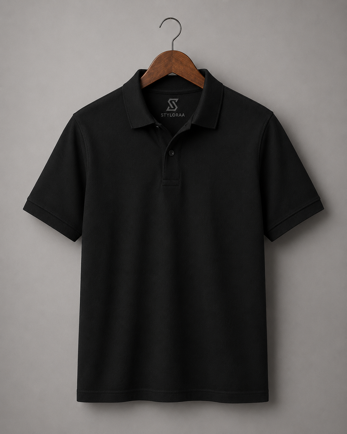 Premium Cotton Black Polo T-Shirt