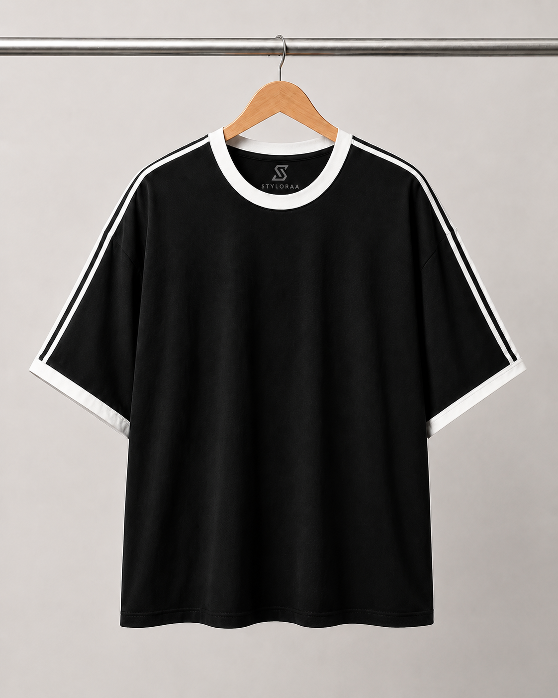 Styloora Shadow Stripe Oversized T-Shirt