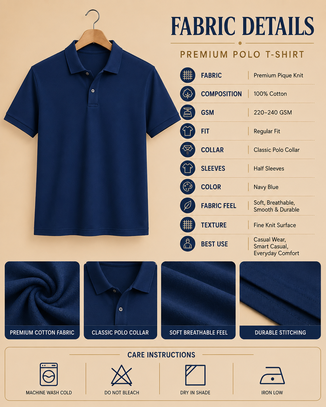 Classic Navy Polo T-Shirt