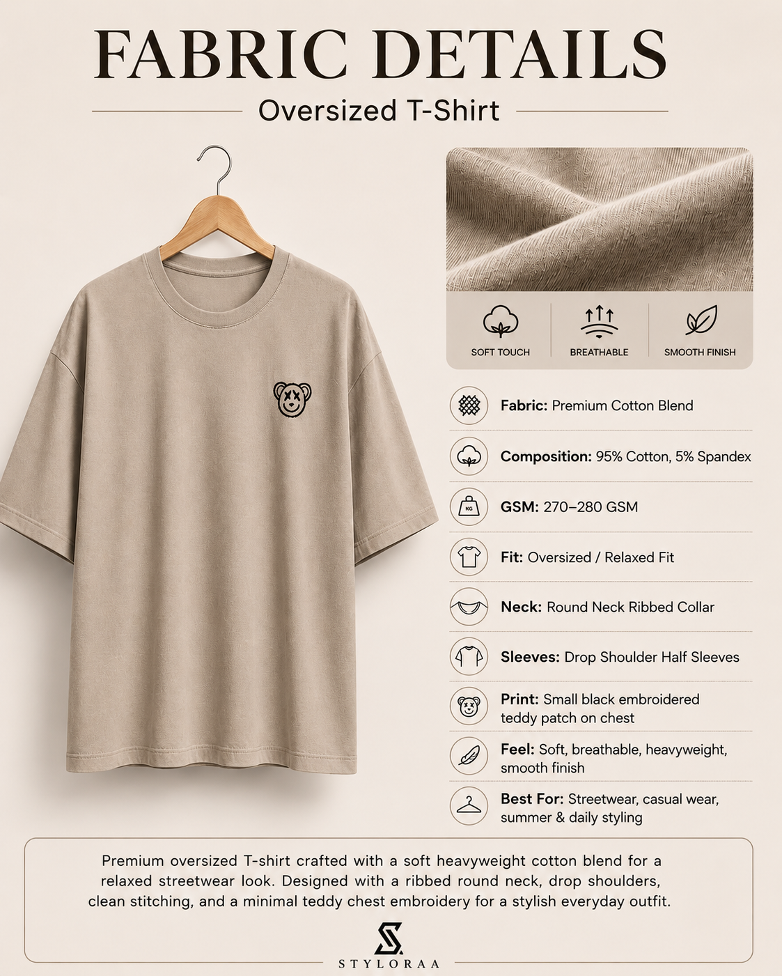 Teddy Patch Oversized T-Shirt