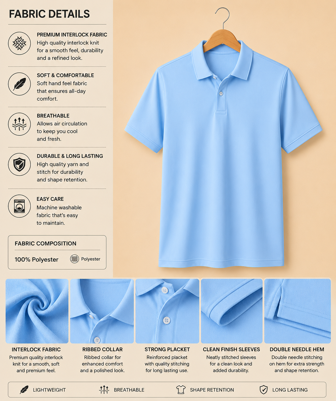 Sky Blue Classic Polo T-Shirt
