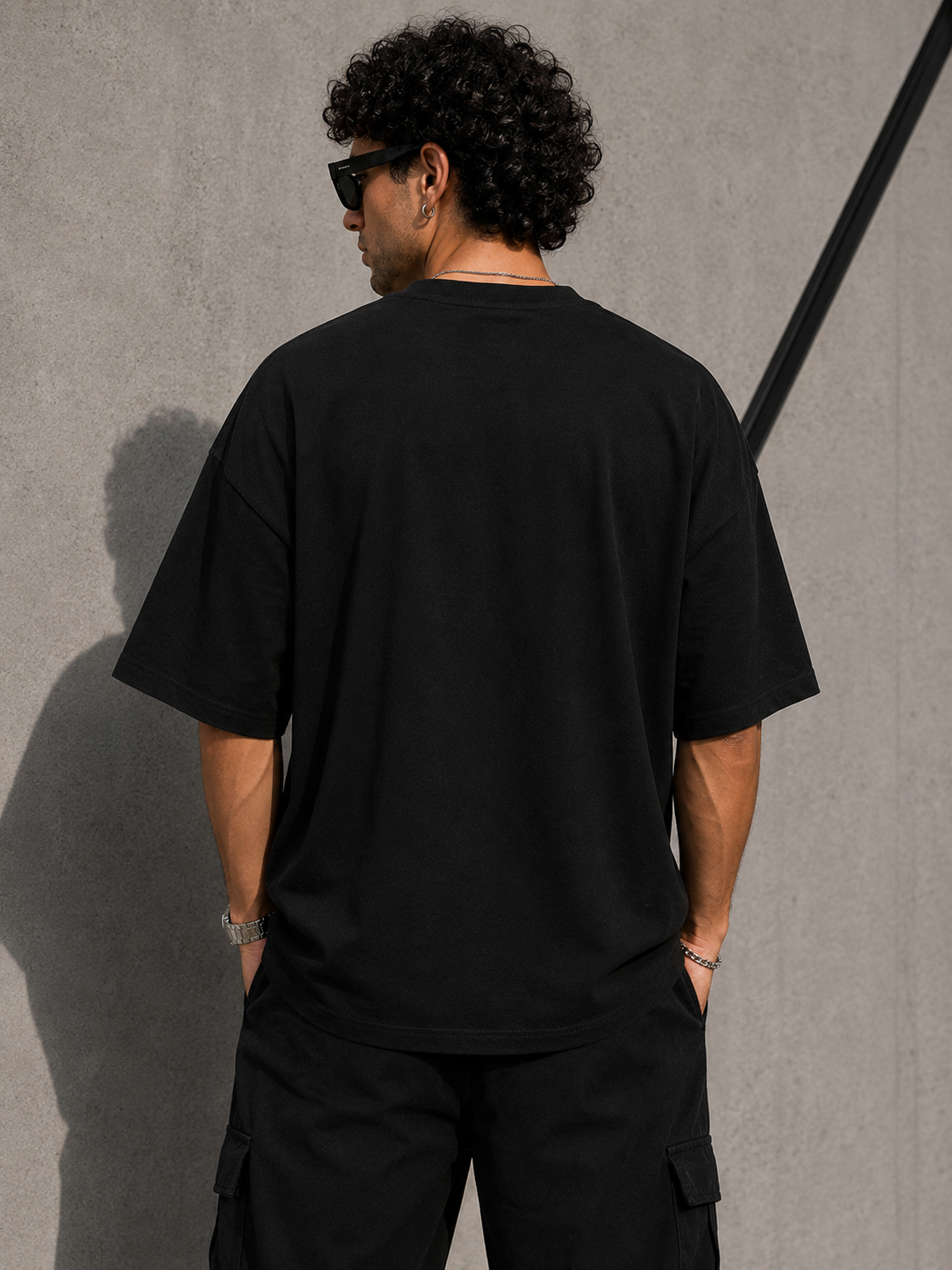 Styloraa Matte Black Oversized Soul Graphic T-Shirt