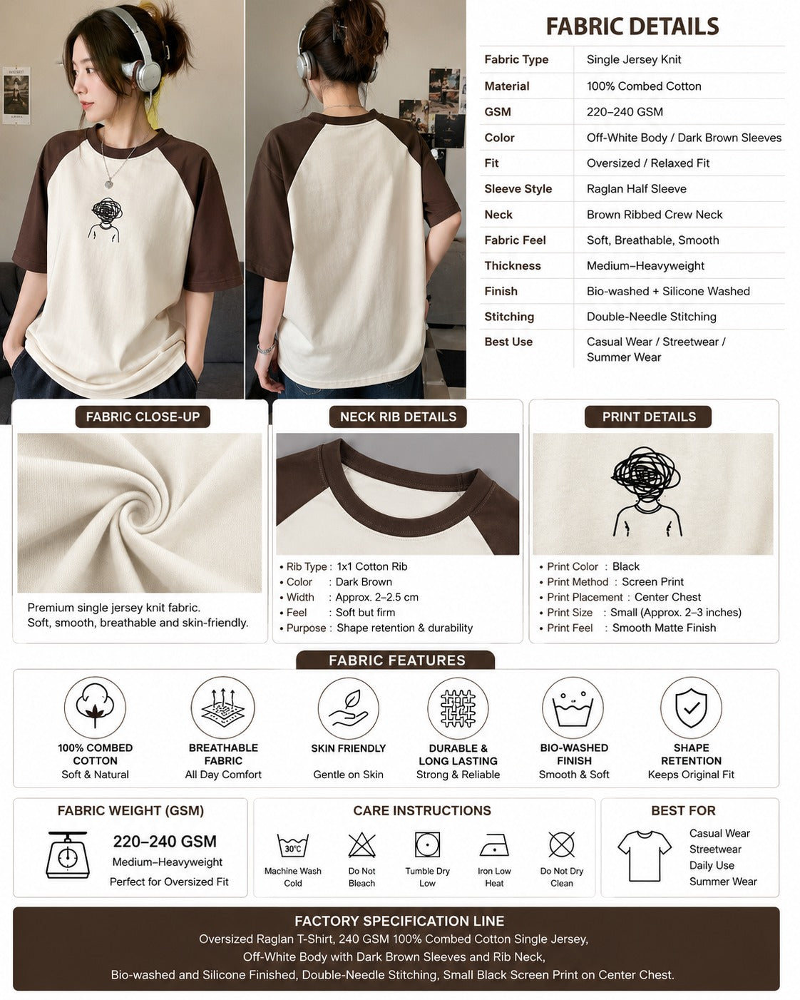 Vintage Raglan Oversized T-Shirt