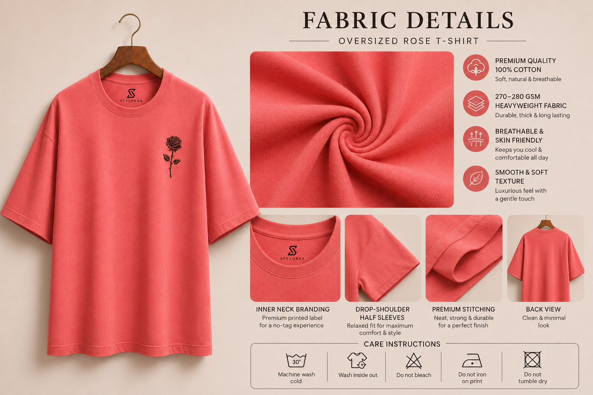 Crimson Rose Oversized T-Shirt
