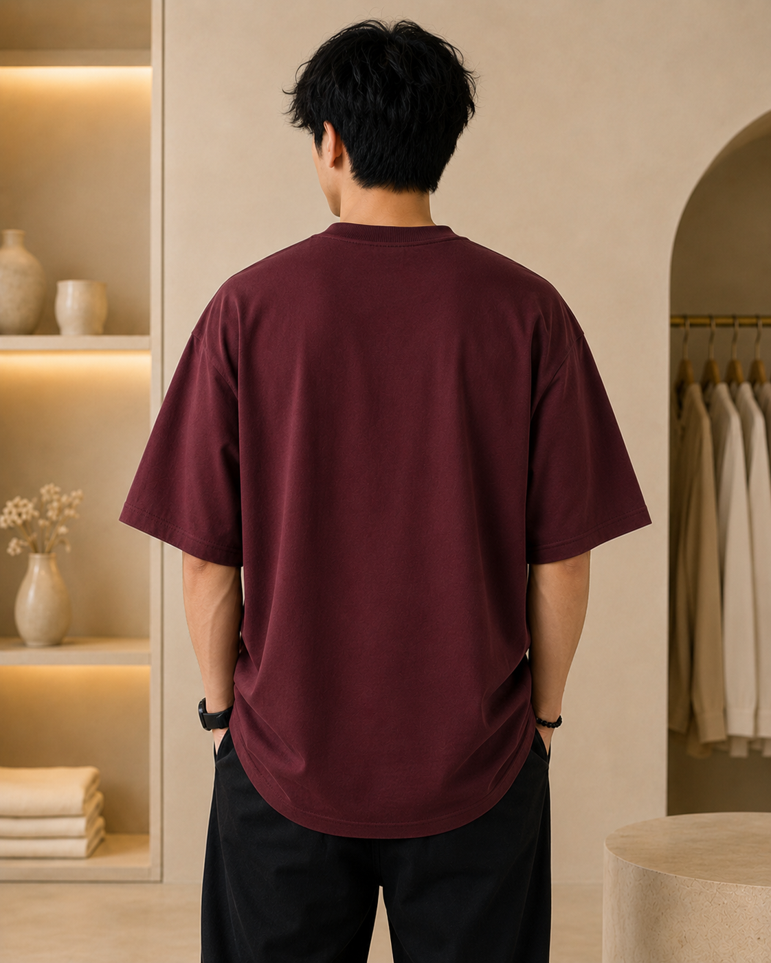 Styloraa Maroon Panda Tshirt
