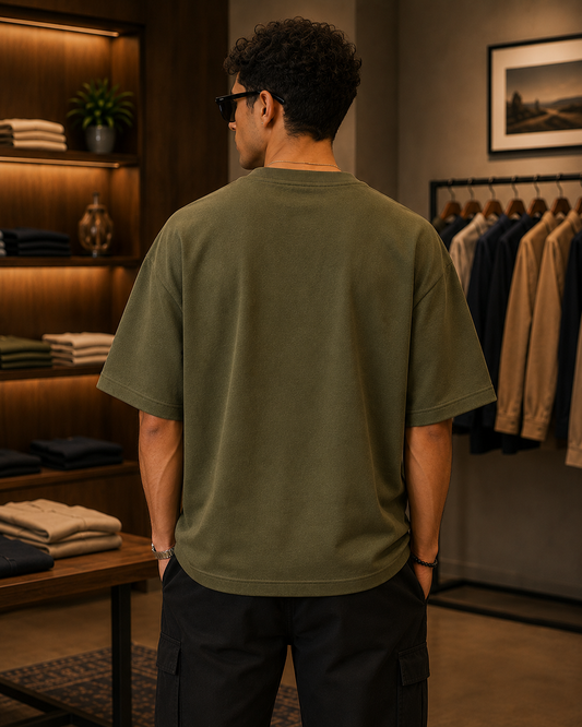 Olive Tribal Oversized T-Shirt
