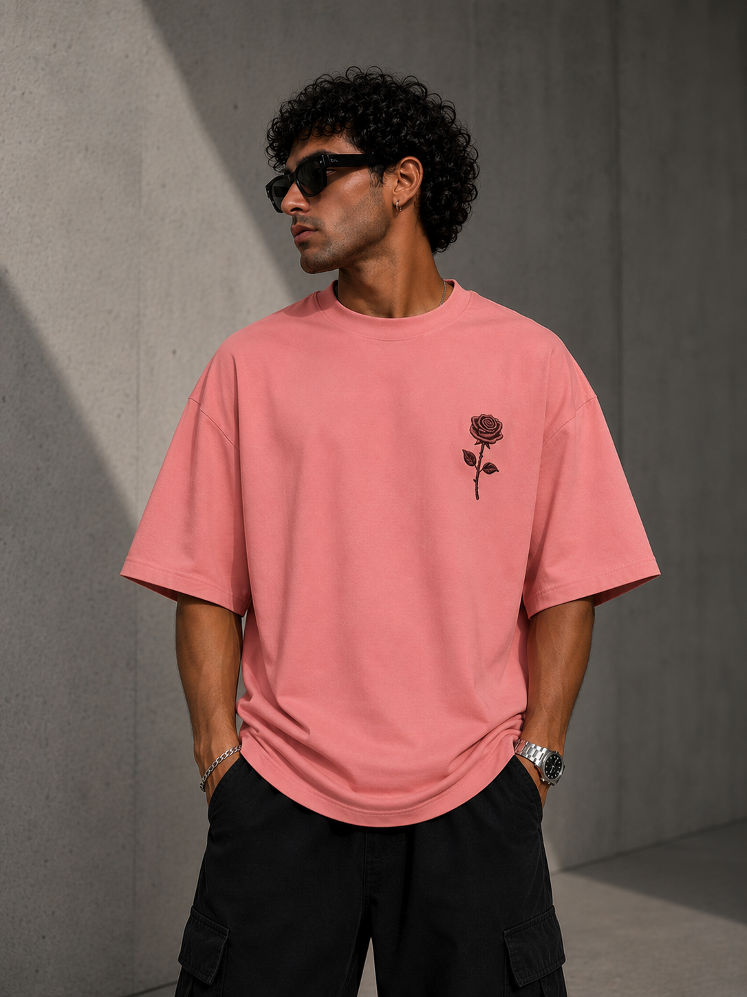 Crimson Rose Oversized T-Shirt