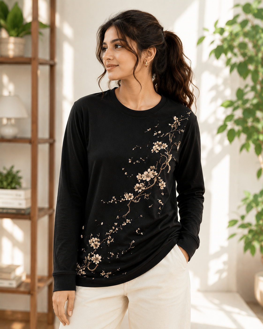 Blossom Branch Japanese Aesthetic Long Sleeve T-Shirt