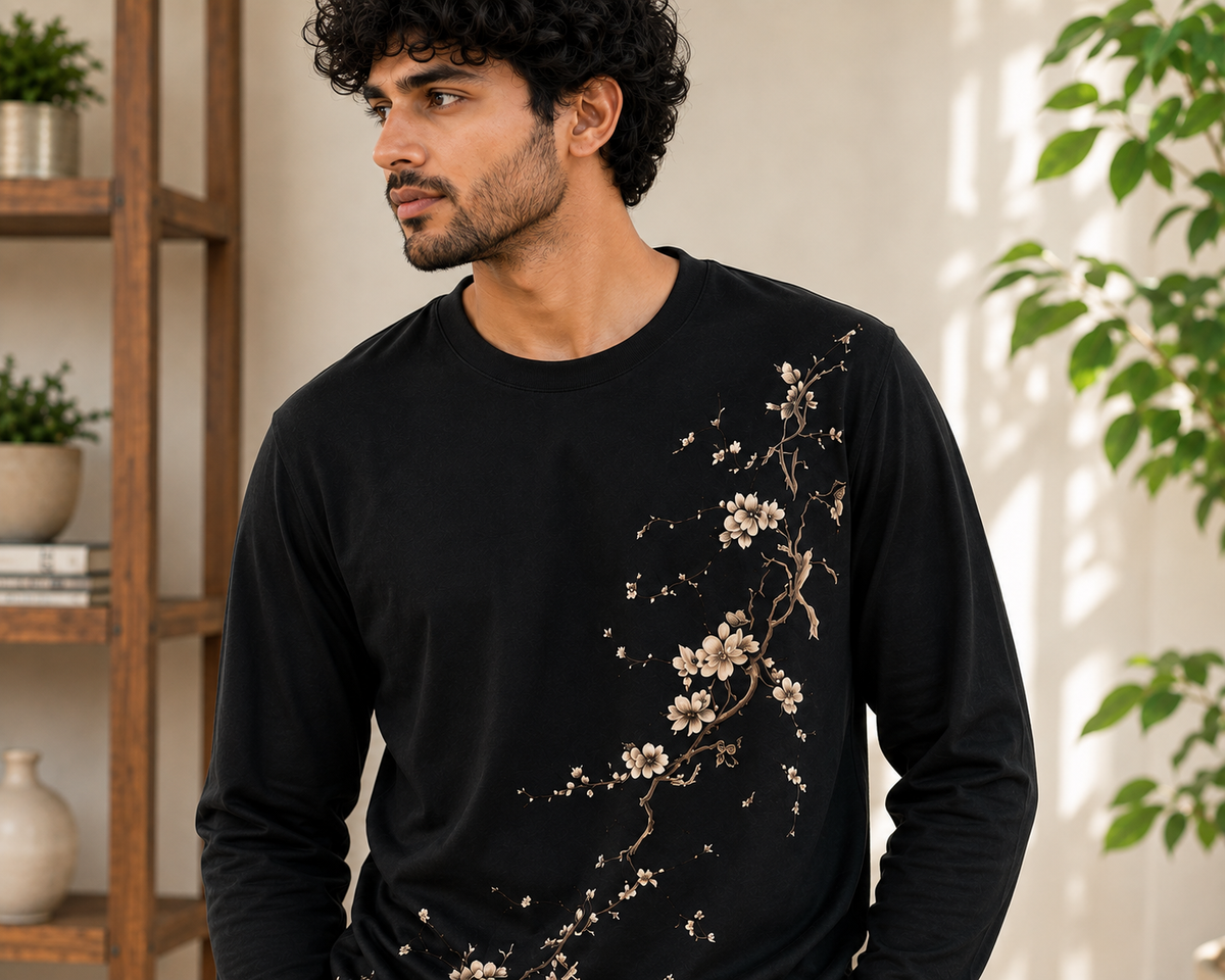 Blossom Branch Japanese Aesthetic Long Sleeve T-Shirt