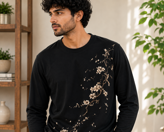 Blossom Branch Japanese Aesthetic Long Sleeve T-Shirt
