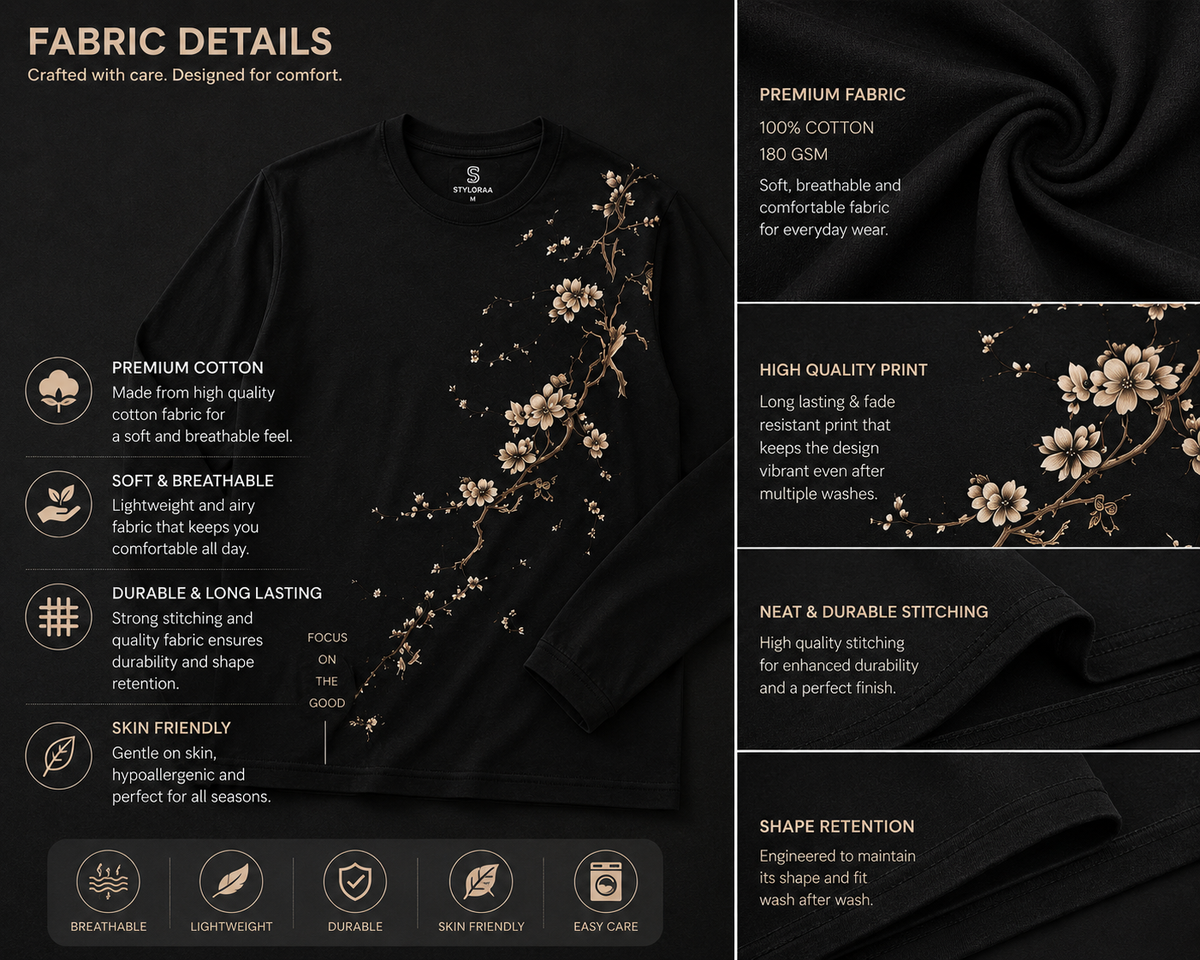 Blossom Branch Japanese Aesthetic Long Sleeve T-Shirt