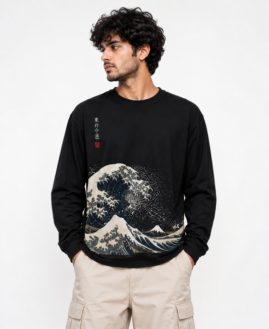 The Great Wave Japanese Streetwear Long Sleeve T-Shirt