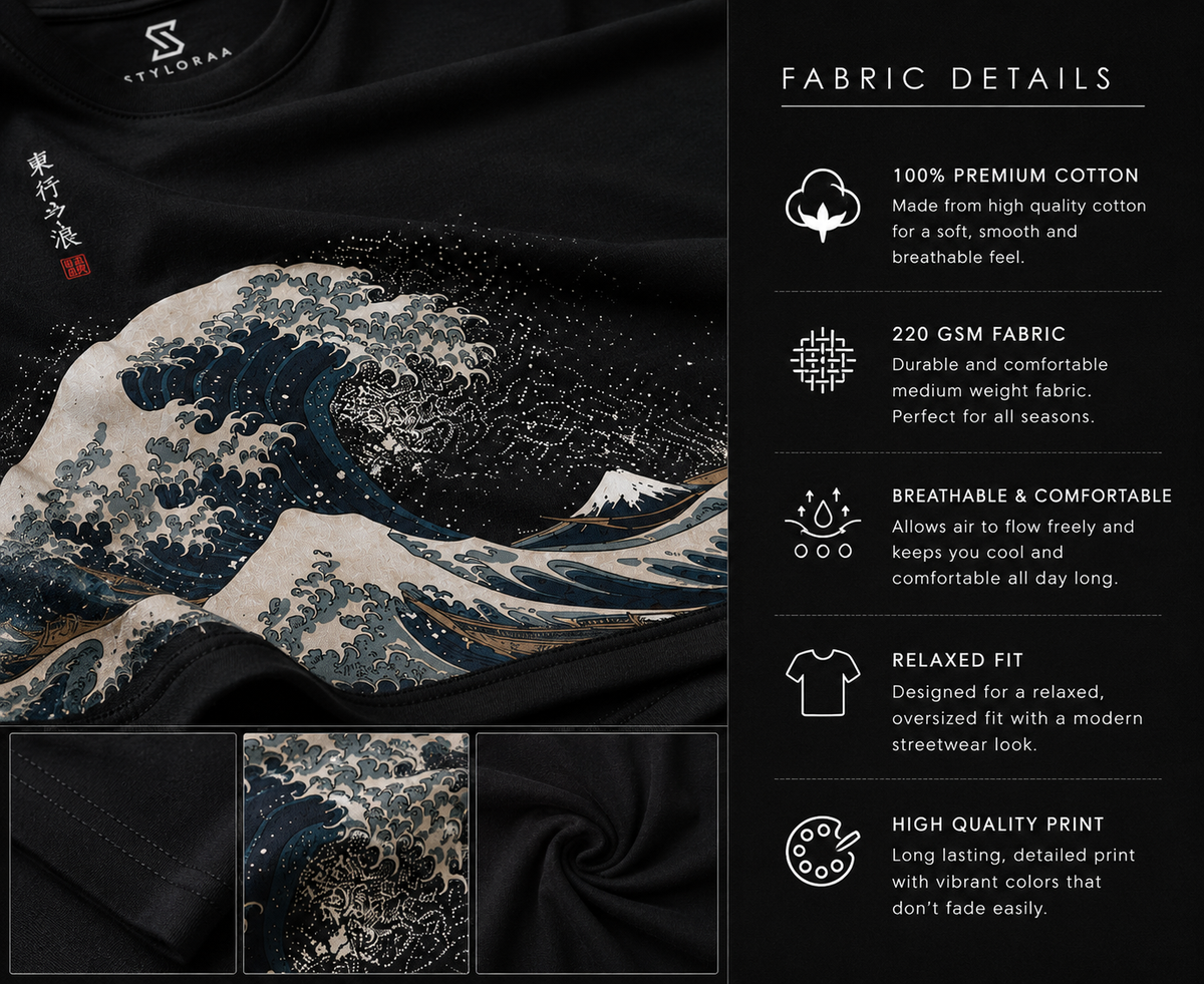 The Great Wave Japanese Streetwear Long Sleeve T-Shirt