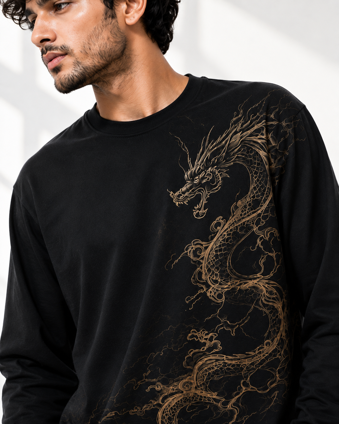 STYLORAA Dragon Shadow Premium Black Sweatshirt