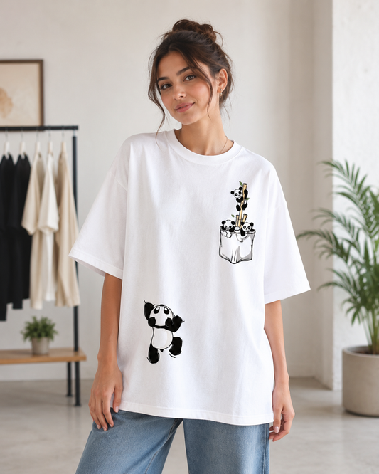 Panda Pocket Oversized T-Shirt ⭐